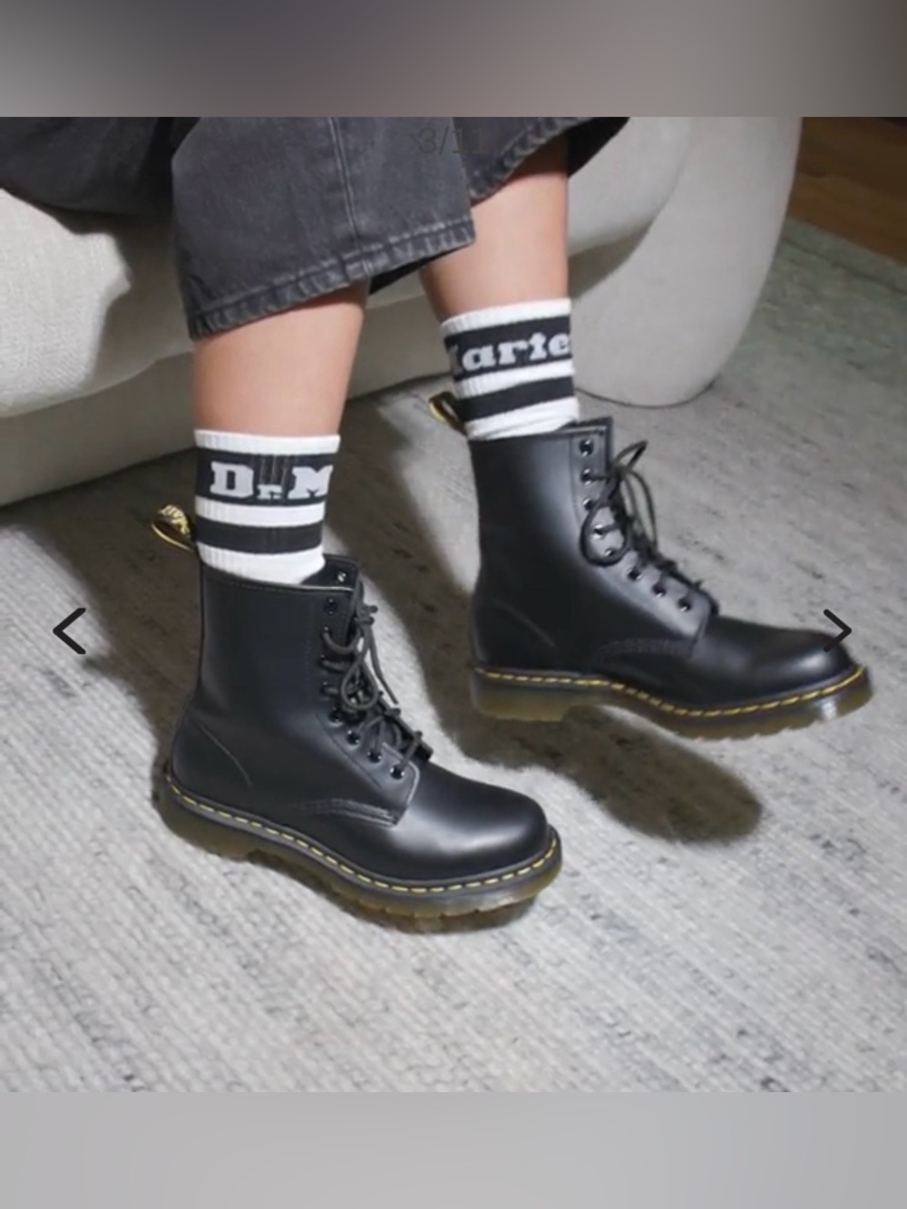 Dr. Martens Black Leather Lace-Up Boots